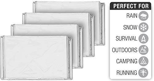 Swiss Safe Emergency Mylar Thermal Blankets, Designed For Nasa, Outdoors, Survival, First Aid, Silver, 10 Pack #TOP2