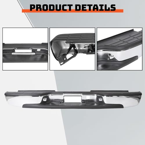 Image of ECOTRIC Rear Step Bumper Bar Chrome W /Pad & License Plate Lights