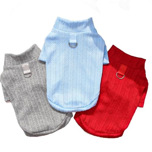 AttRex 犬服 秋冬 犬の服 男の子 女の子 Tシャツ 可愛い ドッグウェア パーカー 小型犬 中型犬 子犬 わんこ服 猫服 dカン付き 洋服 防寒 保温 お散歩お出かけウェア (XL,ブルー)