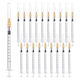 25 Gauge 1 inch Syringes with Needle(100 Pack) ,1ml Luer Lock Disposable Syringes for Scientific Labs, Industrial Adhesives, Refilling Inks,Individually Wrapped
