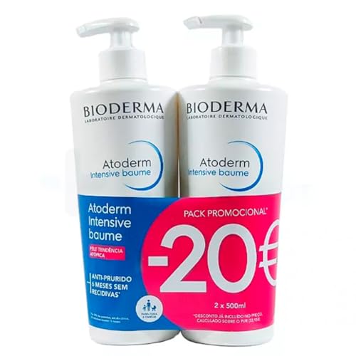 Bioderma Bálsamo calmante intensivo Atoderm para pieles secas, pack de 2 x 500 ml