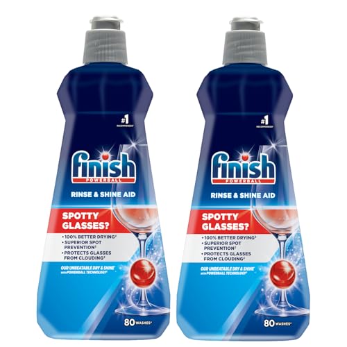 Finish Dishwasher Rinse Aid, Shine & Dry - 400 ml (Pack of 2)