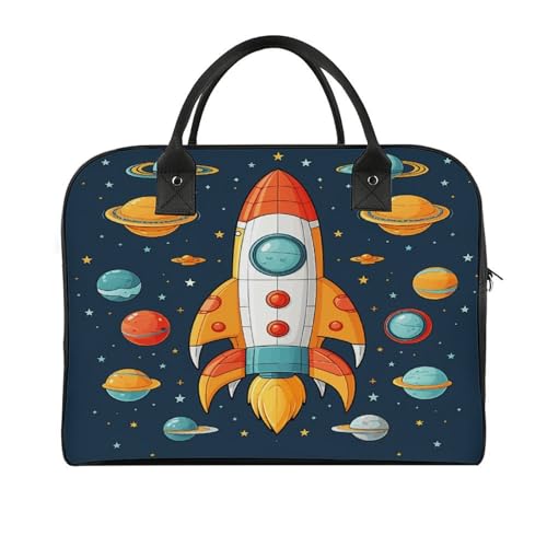 Maletín ligero para laptop unisex con diseño nave espacial miniatura 1