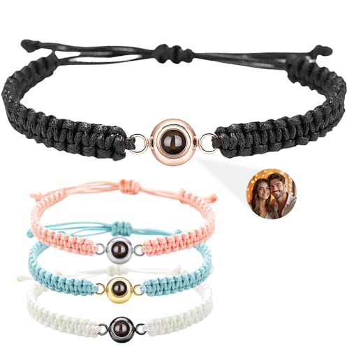 PUZYCOFA Personalisiertes Armband Mit Foto Fotoarmband Projektion Armband Mit Bild Personalisierte Geschenke für Damen Männer Freundin Mama Paare Weinachtsgeschenke (Stil 3)