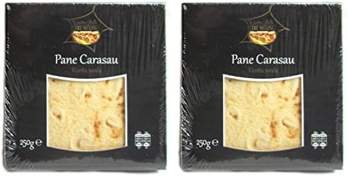 Tre Mulini: Pane Carasau (Sardinian Paper Bread) 8.8 Ounce (250gr) Packages (Pack of 2) [ Italian Import ]