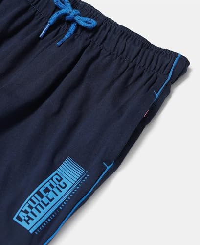 Image of Jockey AB13 Boys Super Combed Cotton Rich Graphic Printed Trackpants with Contrast Side Piping