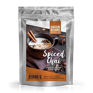 AMAZON - Green Beans Coffee Spiced Chai Tea Latte Instant Powdered Mix, 1.5 pound (24oz) Makes 27 Servings