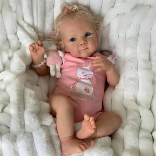 Muñeca Reborn Baby Doll realista 19 pulgadas rubia miniatura 1