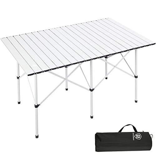 EVER ADVANCED Aluminium Campingtisch 116x74cm Weiß