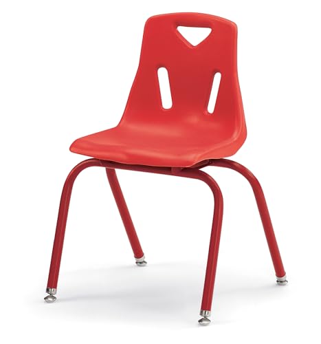 Image of Jonti-Craft Berries 8126JC1008 Stacking Chair with Powder-Coated Legs, 16 inch Height, Red