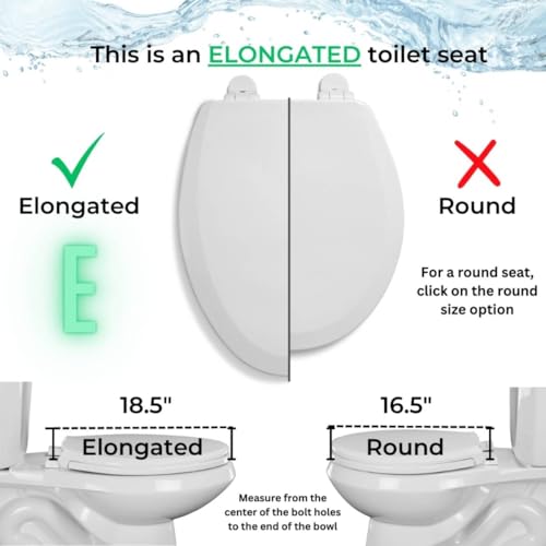 Centoco 3800SC-416 Elongated Plastic Toilet Seat with Safety Close, Light Weight Residential, Biscuit