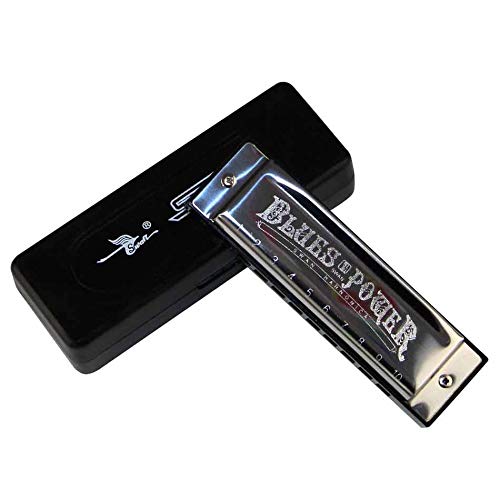 Harmonica Senior Bruce 10 trous Blues avec boîtier laiton acier inoxydable - Les Beatles, Paul McCartney, John Lennon, RIngo Starr, George Harrison Harmonica Senior Bruce 10 trous Blues avec boîtier laiton acier inoxydable – Image 3