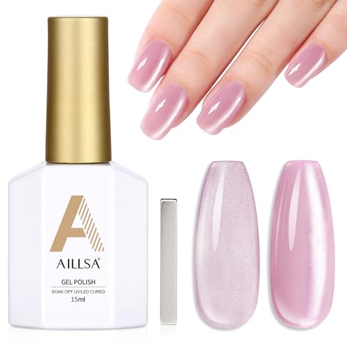 Esmalte de Gel AILLSA Pink Cat Eye 0.5 OZ miniatura 1