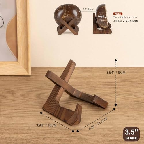 ANBOXIT Tellerhalter, zur Aufsteller, 3,5 Zoll Schalenständer Holz Dekorative Ständer, Display Ständer für Große Tiefe Schalen und Platten, 12.2 x 10 x 9cm (für Schalen unter 6,3 cm Tiefe)