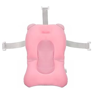 Baño para Bebé, Cojín Bañera con Diseño Sándwich A Prueba Fugas, Almohada Baño Y Tumbona con Hebillas 3 Vías Suministros Bañera Exterior Lavable para Bebés