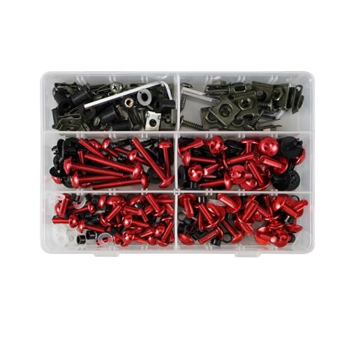Kit de boulons carénage moto Suzuki GSXR750 rouge avec 253 pièces de rechange