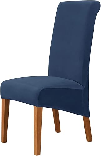 Miniatura 9 de Juego de 2 fundas de terciopelo para sillas de comedor para comedor, fundas elásticas para sillas Parson, extraíbles y lavables, protectores de