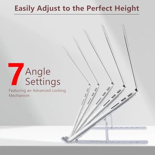 Image of MONADIKOS Adjustable Laptop Stand, Portable Aluminium Laptop Riser, Foldable Ventilated Cooling Computer Support Stand for Apple MacBook Pro /Air, HP, Sony, Dell, More 10-15.6 inch