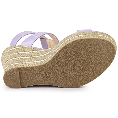Sandales espadrilles compensées à lanières violettes style bohème chic 38 - 5