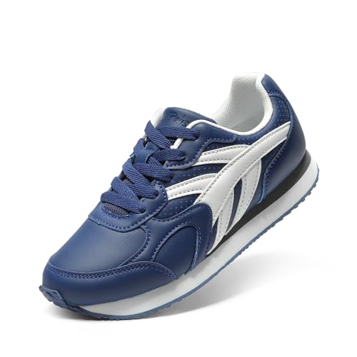 DREAM PAIRS Girls Sneakers Lace-up Tennis Running Casual LilLegends Lightweight Classic Walking Shoes for Little/Big Kid 12 Little Kid Navy