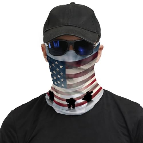 Neck Gaiter American Flag Face Mask for Travel Face Cover Scarf for Men Women Elastic Headbands Wind-proof Bandana for Skiing Fishing Hiking Cycling3