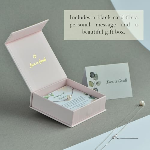 Birthday, Confirmation Gifts for Girls Sterling Silver Single Pearl Necklace Adjustable Length - Beautiful, Hypoallergenic Jewelry, Birthday Gift for Woman and Girls, Simple Pearl Necklace as gift for Her3