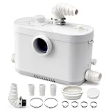 Abwasserhebeanlage 900 W, 180 L/min, mit 4 Wassereinlässen, für Toilette, Keller, Dusche, Waschbecken, Waschküche und Badewanne