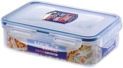 Lock & Lock HPL815 Rectangular Storage Container - Clear/Blue, 550 ml
