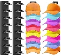 Fododo 2 Stück Cap Halter für Baseballkappen, Cap Halterung zur Wandmontage mit starker Klebe und Schraubbefestigung, Ideal als Caps Halter für Kleiderschranktür und Schlafzimmer