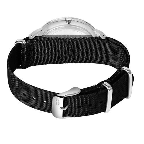 Image of Carlos Philip Men's Minimalist Analog Watch - Classic Dial with Date Display, Nylon Strap, Quartz Movement, Casual Everyday Style Watch for Men