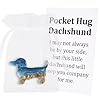 Ruichi Pocket Hug Dachshund, Dachshund Pocket Hug Token with Cards, Dog Pockets Hugs Token, Handmade Dachshund Pocket Hug, Pocket Hug gift for Family and Friends Dog Lovers