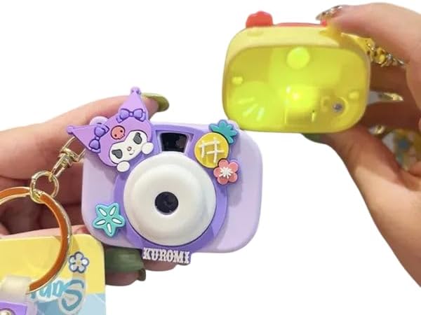 Mini Camera Projection Keychain Toy | Fun Light Projector Keychain for Kids | Compact and Portable Accessory | Great for Party Favors or Gifts | Random Design Sent