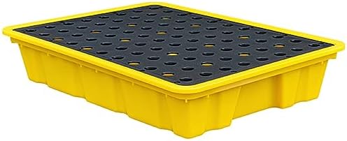 Drum Spill Containment Pallet, Modular Tray for Oil Drum Leak Prevention, Ideal for Warehouses and Factories,35x49x9CM