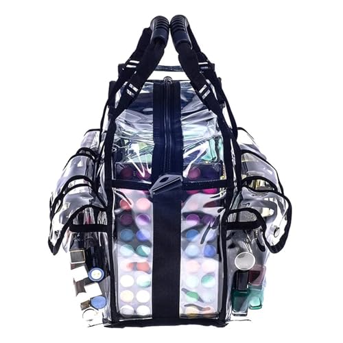 Trousse de maquillage transparente noire grand format étanche - 5