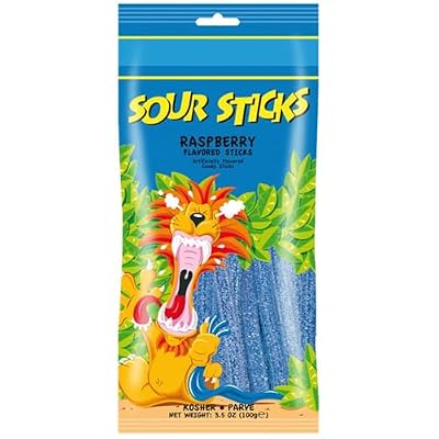 Snacktery Blue Raspberry Sour Straws - Flavored Blue Raspberry Sour Candy - Non GMO, Vegan & Kosher Blue Sour Straws - 3.5 Ounce Pack
