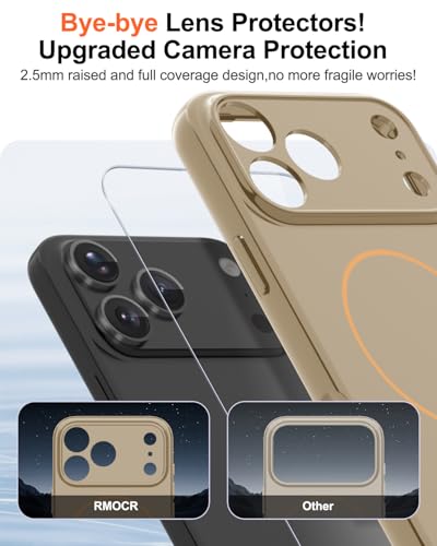 Image of Magnetic for iPhone 17 Pro Case,Shockproof Matte Cover,Desert Gold | with Screen Protector,Compatible with MagSafe,Military Grade Drop Protection,Full Camera Protection,Non-Slip Design Case