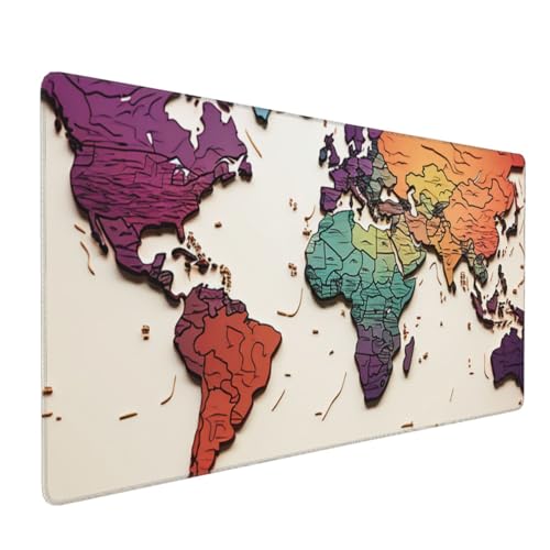 Tapis de souris de jeu carte du monde 40x90 cm grand format imperméable