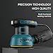 Low Vibration 5000-12000RPM Electric Sander Tool with 5pcs Sandpaper, 300W Electric Palm Sander 6 Variable Speeds Woodworking Hand Sanders for Sanding and Polishing