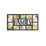 Youyijia Family Multi Aperture Photo Frame 74X38cm 3D Wall Mount Memories Collage for Bedroom Kitchen Dining Room (Black)