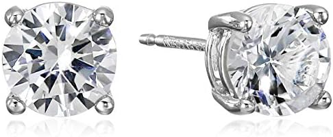 Amazon Essentials Sterling Silver Genuine or Created Round Cut Birthstone Stud Earrings