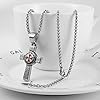 AsAlways Stainless Steel Knights Cross Templar Eternal Celtic Irish Knot Pendant Necklace, 22+2 Inch Chain (Sliver) #4
