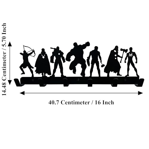 Superhero Coat Hook Wall Mounted 6 Hooks, Entryway Organizer, Modern Coat Hooks for Wall Mounting, Towel & Robe Rack with Superhero Theme- Heavy Duty, Decorative Hooks for Home, Bathroom - Image 6