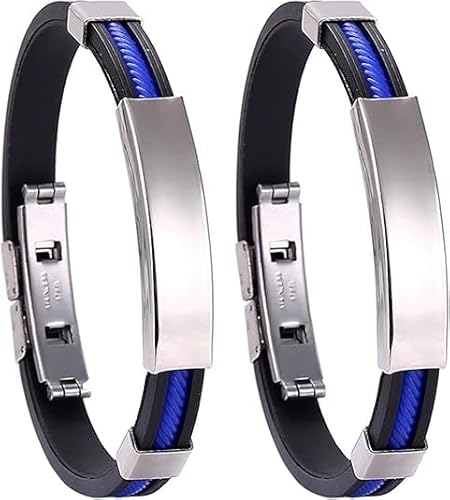 DIOWUS Randarch Titanium Wristband Pro, Apus Ion Therapeutic Lympunclog Sugarfirm Titanium Detox Lymph Unclog Overalls Adjustable Wristband Bracelet Jewelry Gift For Men Women (2 Blue)