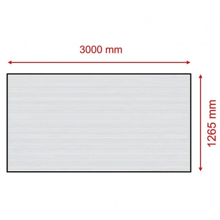 1 Lastra di Policarbonato Corrugato "SuperDur" ONDA 76/18 CLEAR 1265X3000mm con protezione UV
