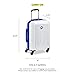 DELSEY PARIS Christine Hardside Expandable Luggage, Stylish and Unique, Glossy Exterior with 360 Spinner Wheels, Lockable Telescoping Handle, Men and Women, White with Blue Trim, Carry-On 20-Inch