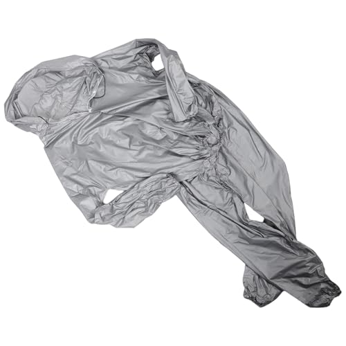 Traje de sauna con capucha SUPVOX XL en color plata de PVC con cremallera
