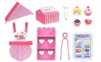 Set mini gâteaux Licca-chan pour animer le goûter d'anniversaire des poupées
