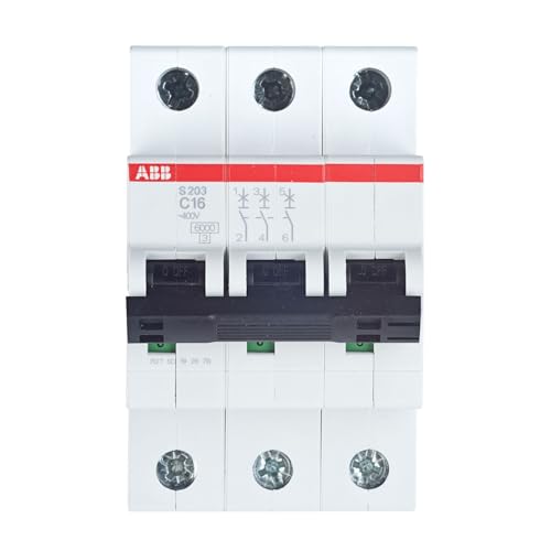 ABB S203-C16 Leitungsschutzschalter System pro M compact® Drehstrom (3P), Charakteristik C bis 16A, 6kA Kurzschlussfestigkeit