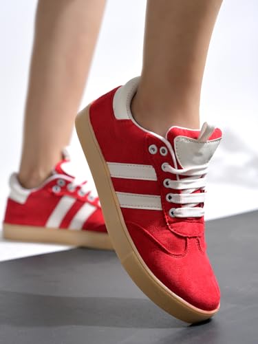Image of Shoetopia Women's Casual Sneakers || Stylish Lace-Up Sports Shoes with Comfortable Sole || Lightweight Daily Footwear Walking & Running Shoes