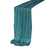 Elegante runner da tavola per eventi, romantiche tovaglie in garza per matrimoni e celebrazioni speciali (blu pavone)